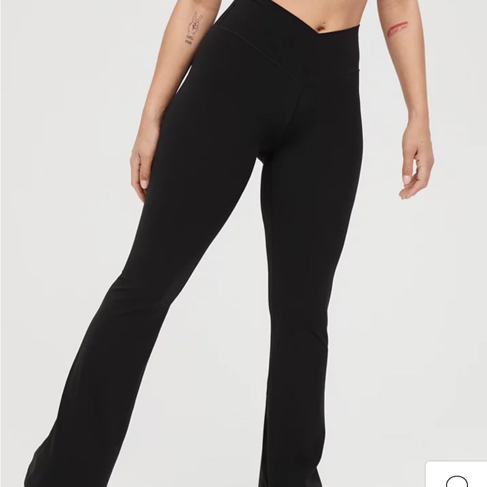 Brand new in bag, black Aerie size S Offline Real Me Crossover Flare legging.